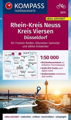 KOMPASS Fahrradkarte Rheinkreis Neuss, Kreis Viersen 1:50.000, FK 3211