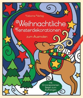 Weihnachtliche Fensterdekorationen zum Ausmalen