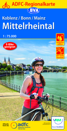 ADFC-Regionalkarte Koblenz/Bonn/Mainz Mittelrheintal 1:75.000, reiß- und wetterfest, mit GPS-Tracks-Download