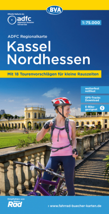 ADFC-Regionalkarte Kassel Nordhessen, 1:75.000, reiß- und wetterfest, GPS-Tracks Download