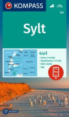 KOMPASS Wanderkarte 701 Sylt mit Ortsplänen 1:40.000