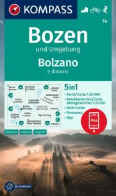 KOMPASS Wanderkarte 54 Bozen und Umgebung / Bolzano e dintorni 1:50.000