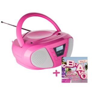 Boombox-Radio mit CD pink + Bravo Hits Vol. 122